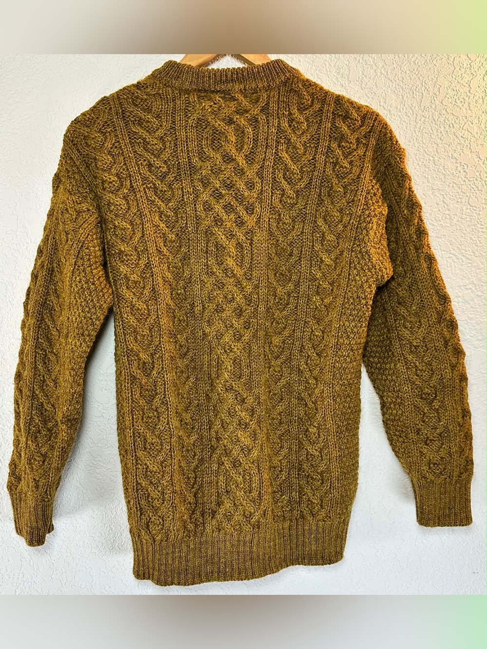Mars UK MADE - 100% British Wool Fisherman Aran Cable Sweater - Picture 5 of 6